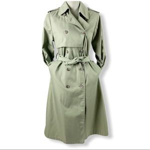 London Fog Trench Coat Vintage Pockets Green 6